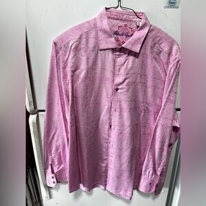 Men’s pink Robert Graham long sleeve shirt 4XL